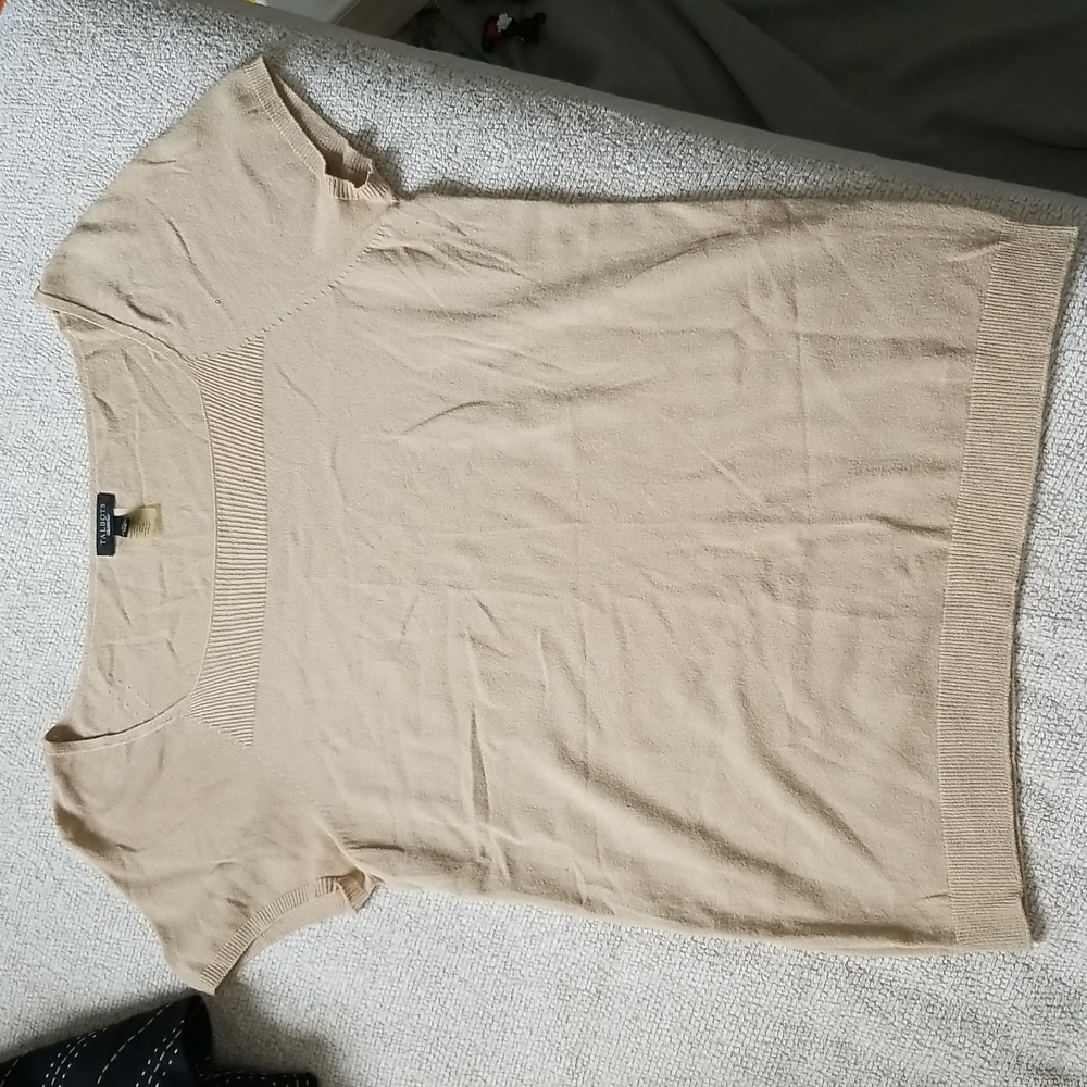 Talbots, size medium, tan, tshirt.